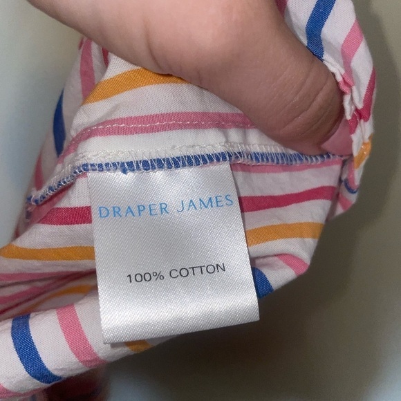 Draper James Deana Smocked Midi Dress in Multi Stripe Size Medium - Picture 13 of 13